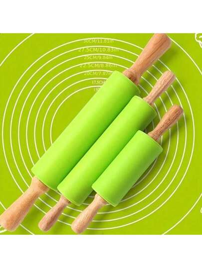 硅胶不粘擀面杖，适用于擀饺子皮，家用烘焙擀面杖，带手柄