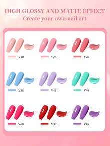 VOKY 7pcs Colorful Gel Nail Polish Set - Vibrant Colors, All Season Use, Perfect Choice For Hand And Foot Nail Care, Gel Nail Polish - Multicolor - View 5
