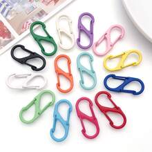 10pcs Colorful S Carabiner Clips Spring Loaded Quick Hook Keychain Backpack Bag Charm DIY Craft Accessories 14x33mm - Buckle - View 9