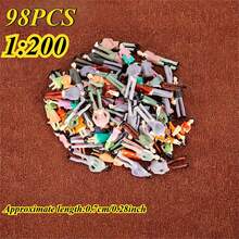 99pcs Miniature Painted Model Figures Set, 1:75-1:200 Scale - Train Station & City Scene Passengers, Dollhouse Role Play Characters, Perfect For Model Train Layouts & Architectural Projects - Multicolor - View 17