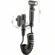 Súng xịt vệ sinh bồn cầu màu xám kim loại mới năm 2026 | Bộ xả bồn cầu điều khiển kép với ống mềm bằng thép không gỉ. - súng phun sơn - Xem 6