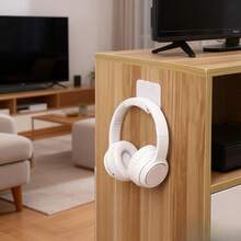 1pc Innovative Easy-Install Wall-Mounted Headphone Holder - Fashionable Hole-Free Design, Suitable For Gaming And Office, With Practical Hook - Multicolor - View 4