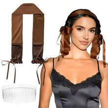 2个装免加热卷发器，慵懒睡眠卷发工具，升级版大波浪卷发器，带丝带和梳子，时尚便携式无痕卷发器（带梳子） - 彩色 - 查看 9