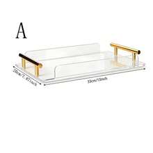 Acrylic Food Service Display Tray With Sturdy Metal Handles, Waterproof And Easy To Clean, Suitable For Kitchen Countertop, Dining Table, Living Room Coffee Table, Can Hold Desserts, Fruits, Coffee Sets, Easy To Clean And Install - Transparent - View 5