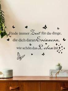 1pc Star, Butterfly & Heart Pattern Wall Sticker, Self-Adhesive Removable, 28.5cm X 83.82cm, Suitable For Living Room, Bedroom, Dining Room And Office Wall Decor, Home Decoration - 1PC - View 4