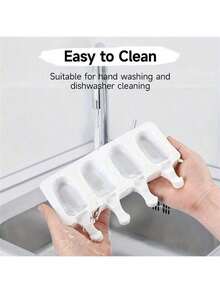 1pc 4/8 Cavity Silicone Ice Cream Mold, Popsicle Mold, Reusable, Easy Release, Suitable For Homemade Ice Pops, DIY Popsicle Mold - Multicolor - View 7