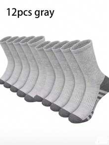 60双/50双装男士舒适运动中筒袜，适合户外和日常穿着，四季皆宜，白色抗菌防臭吸湿加厚运动袜 - 彩色 - 查看 43
