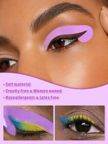 4pcs/Set Makeup Tools, Cat Eye Eyeliner Stencils, Eyeshadow Eyeliner Guides, Cat Eye Liner Stencils, Fox Eye Makeup Templates, Eyeliner Sticker Stencils, Eyemakeup Tools Accessories, Eyeliner Tapes, Eyemakeup Stencil Cards, Slouchy Beginner Eyemakeup Stickers, Eyeliner Stencils - Mauve Purple - View 3