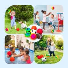 Balls for Toddlers 1-3 7 Pcs 5" Playground Balls for Soft Rubber Small Sports Ball Set with Football Basketball Soccer Indoor Outdoor Toddler Toys Games Gifts for Boys Girls - 7 piezas - Ver 4