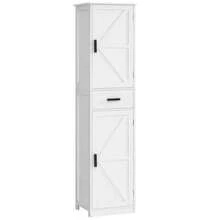 Tall Bathroom Cabinet Storage Cabinet with 6 Shelves and Drawer Bathroom Storage Cabinet with Adjustable Shelves Tall Cabinet for Living Room Home Office White - Blanco - Ver 9