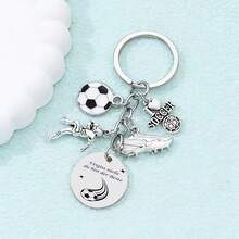 1pc Classic Football Player Enamel Zinc Alloy Keychain, Handmade Exquisite Gift For Friends - Multicolor - View 4