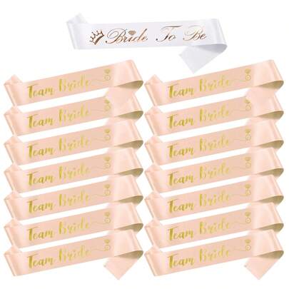 Shining She 15 Pieces Hen Party Accessories Sashes Sets, 14 Rose Gold Sashes 1 White Bride To Be Sash, For Hen Party Wedding Bridal Shower Party Decorations The Key Feature Is The Embossed Lettering, Which Delivers An Exceptionally Brilliant Effect Compared To Similar Products