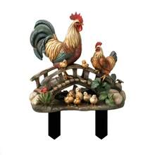 1pc 2D Flat Christmas Rooster Outdoor Yard Decor Stake, Suitable For Holidays, Gifts, Parties, Garden & Patio Decoration, No Battery Required - C - View 1