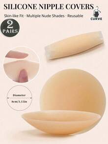 2PCS/4PCS No Show Sticky Nipple Covers, Invisible Reusable Waterproof Breathable Pasties, Skin Friendly Anti Slip Adhesive Pads For Backless Strapless Dresses, Wedding Party - Multicolor - View 13