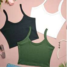 KIT 4 CROPPED FEMININO COM ALÇA FINA TECIDO CANELADO - SORTIDO - Visão 4
