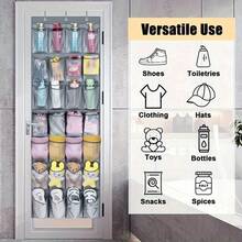 1pc/28 Pockets Selectable Mesh Shoe Rack, Wardrobe Door Hanging Storage Rack, Large Pocket Hanging Shoe Rack, Suitable For Wardrobe Door Mesh Shoe Rack, Door Shoe Rack, Wardrobe Hanging Shoe Rack, Space Saving - Multicolor - View 6