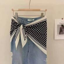 1 chiếc khăn tam giác thời trang in chấm bi, có thể dùng quấn eo, trùm đầu hoặc làm khăn choàng, khăn lụa thanh lịch dành cho nữ. - Nhiều màu - Xem 2