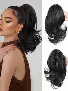 10 Inch Synthetic Kinky Curly Ponytail Extension With Claw Clip, Adds Hair Volume And Style, Elegant Hair Clip, Women's Hair Claw Accessory - Multicolor - View 11