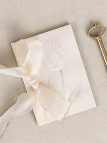 1张精美丝带贺卡（1张贺卡+1个信封+1张信纸+1米丝带） - 送给挚友、他/她、同事、男友、女友的礼物，也适合感恩节、表白、生日、留言、明信片、节日礼物、学习用品、返校季等场合。 - 白色 - 查看 3