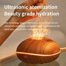 Difusor de aroma humidificador ultrasónico con puerto USB, diseño con forma de llama, luz de ambiente de 7 colores, sin filtro necesario, compatible con aceites esenciales para crear una atmósfera relajante en el dormitorio - Mist - Ver 8