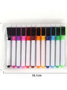 12-Color Whiteboard Markers Set With Erasers And Magnets, Cone Tip, Quick Drying, Waterproof, For Office Use - 12 Colors/set - View 9