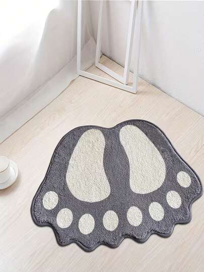 1 Thảm lót sàn phòng tắm hình bàn chân to hoạt hình, thảm thấm hút nước cho phòng tắm, thảm trải cửa nhà vệ sinh gia đình, thảm phòng ngủ, thảm thấm hút nước hình bàn chân dễ thương bằng chất liệu giả cashmere.
