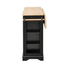 Extendable Dining Area Kitchen Island With Adjustable Shelves And Multifunctional Drawers, Freestanding Kitchen Island With Power Strips, Ideal For Kitchen And Dining Room (White) - Black - View 9