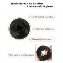 Elegant Women's Bun Hairpiece Hair Extension, 3inch Stretchable Hair Clip Synthetic Wig , High-Temperature Fiber, Versatile For All Hair Types, Secure Fit Design, Hair Accessories Suitable For All Women's Daily Wear And Gatherings - Multicolor - View 2
