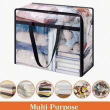 1/4 Blanket Storage Bag, 40L Extra Large Clear Plastic Storage Bag, For Storing Clothes, Quilts, Bedding, Moving Supplies, With Zipper And Reinforced Handles - Multicolor - View 12