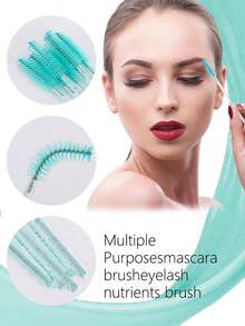 50/100 Pcs Disposable Mascara Wands,Mascara Brushes,Crystal Eyebrow Brush (Suitable For Eyelash Extensions),Disposable Curved Eyebrow Brushes, Spiral Brushes - Multicolor - View 3
