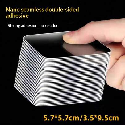 50卷高粘度透明PET双面胶带，多种厚度可选，强力粘贴相框、照片、摆件等，防水耐热，纳米胶，无痕，抗撕裂，实用家居用品，节日、生日理想礼品，精工细作