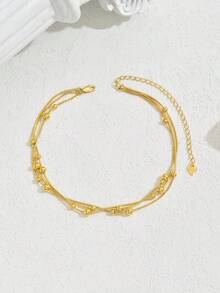 1 chiếc vòng chân đính hạt 3 lớp mạ bạc S925 và vàng 18K thời trang, thích hợp cho kỳ nghỉ hè ở bãi biển. - Nhiều màu - Xem 9