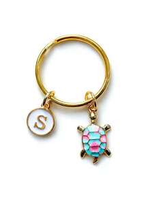 1pc Personalized Turtle Keychain, Turtle Keyring, Personalized Gift, Travel Turtle Bag Charm, Good Luck Charm Mom Gift, Turtle Lover Gift Idea - Turtle Blue - View 9