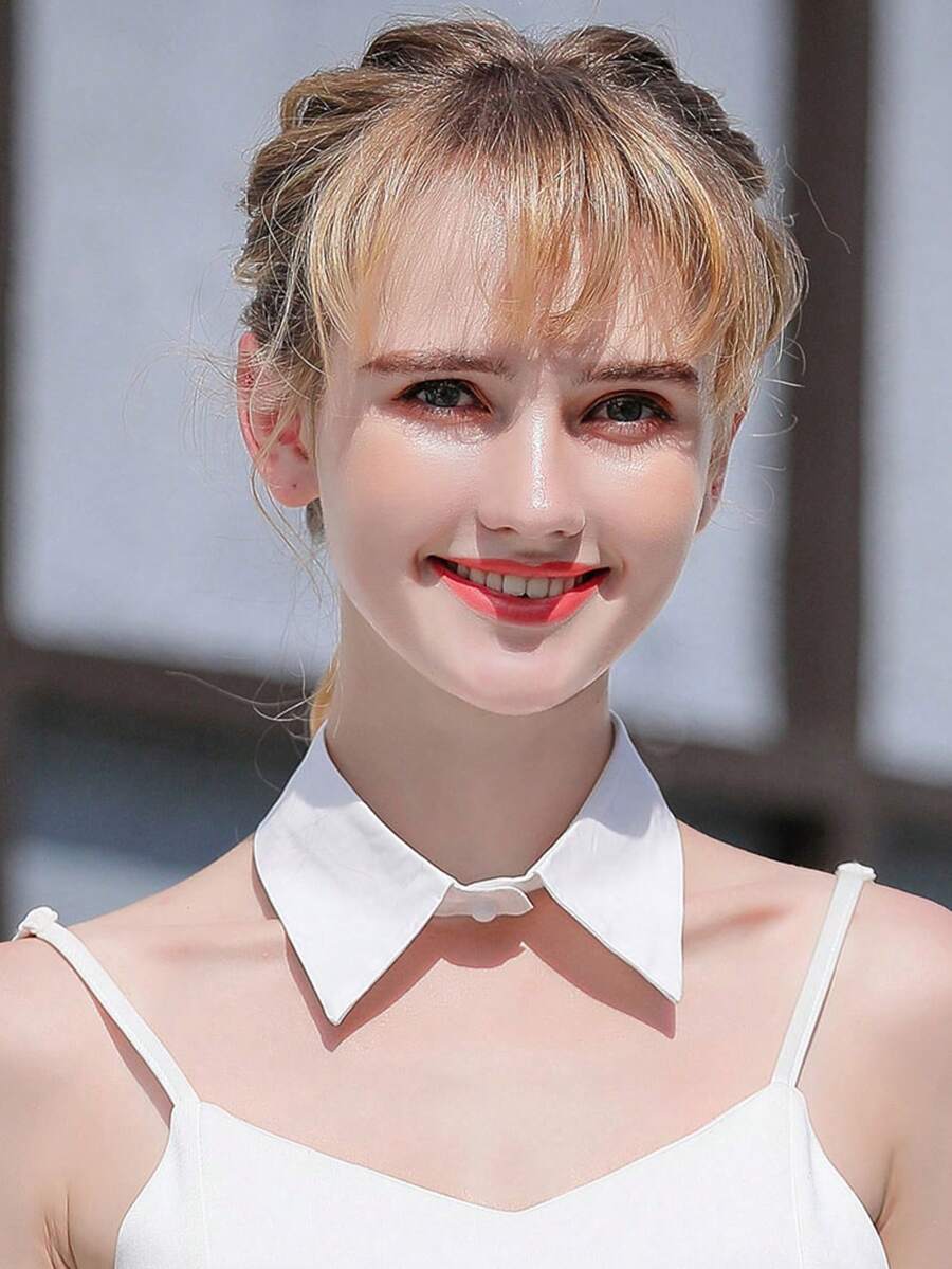 1pc Women's New Fashionable Minimalist Detachable Collar, Multi-Functional Shirt/Sweatshirt Basic Collar Accessory - White - View 1