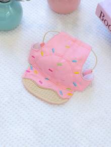 1pc Pet Hat, Small Dog Puppy Poodle Bichon Frise Accessories, Spring/Summer Sun Protection Ice Cream Baseball Cap - Pink - Pink - View 7
