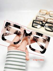 1 par de gafas decorativas con marco cuadrado de moda retro, gafas sin receta elegantes para tomar fotos, lindas y versátiles, conjunto de pareja a la moda - Luz simple - Ver 9