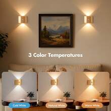 1/2/4 Pcs Dual-Head LED Motion Sensor Wall Light, Smart LED Night Light With Motion Detection, Indoor Magnetic Motion Sensor Wall Lamp, Wireless LED Wall Light, Wall Lamp, Battery-Powered,Adjustable Three-Color Dimming - Nhiều màu - Xem 3