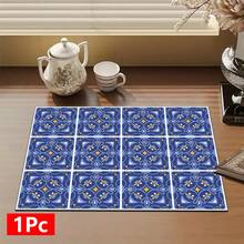 1pc Bohemian Style Square Pattern Printed Absorbent Dish Drying Mat, Espresso Machine Countertop Absorbent Mat, Sink Drain Mat, Soft Faucet Absorbent Mat, Sink Cup Mat, Home Decor, Kitchen & Bathroom Accessories - Multicolor - View 14