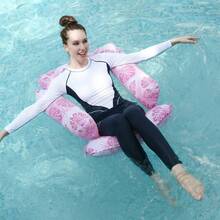 1个充气龟叶吊床，PVC可折叠充气漂浮床，度假娱乐和放松的完美选择 - 彩色 - 查看 3