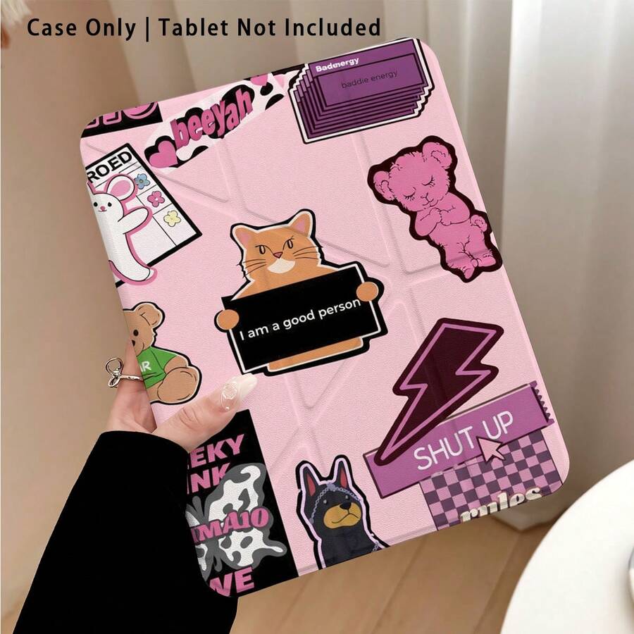 Acrylic Crystal Tablet Protective Case With Stand, Featuring Dog, Cat, Rabbit Patterns, Compatible With Samsung A9/A9+/S9/S9FE/A11/A11+/S11/S10 FE/S10 FE+/S10 Lite, A16 2025, Air 11/13, M3 2025, Mini 7 A17, Pro 2024, Air 11/13, M2 2024, Pro 11/13, M4 2024, Pro 12.9, 7/8/9 Gen, 10.2, 10 Gen, 10.9, Air 4/5/6/7/8, 10.9, Pro 11, 4/5/6 Gen, Mini 6, , Se 11, Honor, Matepad Se 11, , - Multicolor - View 1