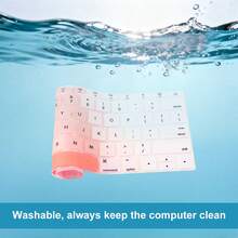 Strawberry Milk Pink US Layout Silicone Keyboard Cover,English/Spanish 2 Options, Compatible With MacBook Pro 13.3" A1708 & Retina 12" A1534,Ultra-Thin, Dustproof,Clear Key Characters,Washable - View 4