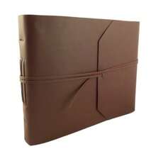 Large Genuine Leather Photo Album with Gift Box - Scrapbook Style Pages - Holds 400 4x6 or 200 5x7 Photos by Rustic Ridge Leather - Marrn - Ver 8