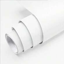 Selbstklebende matte weiße Tapete, dicke gefrostete Textur aus PVC, abnehmbar und leicht zu reinigen, geeignet für Wohnzimmer, Küche, Schlafzimmer, Büro Dekoration, Küchen Renovierung, moderne Tapete, selbstklebende Tapete - Weiss - Übersicht 6