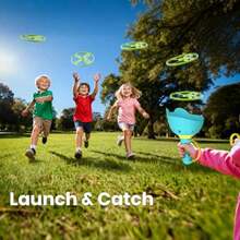 Flying Disc Launcher Toy 2 Packs Manual Capture Catching Disk Game Outdoor Toys for Ages 4-8 Outside Yard and Lawn Family Games for Toddlers 3-5 Birthday Gifts for Girls and Boys - como en la foto - Ver 4