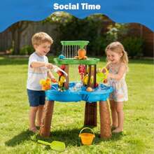 Water Table for Toddlers 3-5 Outdoor Toys for Ages 4-8 3-Tier Sand Water Tables with Fishing Game Set Activity Sensory Table Summer Gift Beach Outside Toys for Toddler Boys - como en la foto - Ver 3