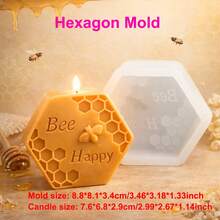 Zhonghui Mold Bộ khuôn silicon hình tổ ong, khuôn DIY hình tổ ong dễ thương để làm xà phòng, nến, nhựa, thạch cao, đồ thủ công mỹ nghệ, khuôn làm thủ công thiết kế hình ong dễ thương. - Con ong - Xem 12