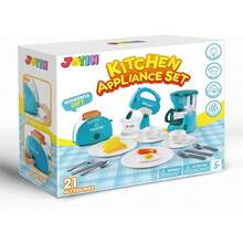 JOYIN Juguetes de Cocina , Trajes de Juguete eléctricos de Cocina, cafeteras, mezcladoras, tostadoras con Luces y Sonidos realistas, Regalos de cumpleaños para niños de 3-4 a 5 años - Azul - Ver 7