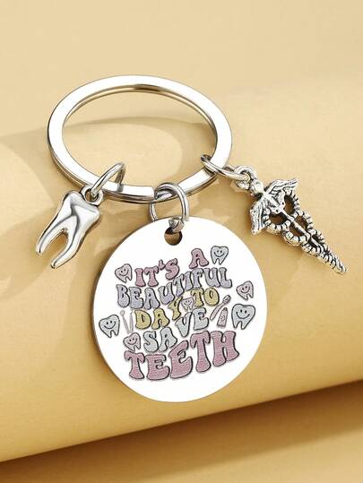 Dental Assistant Accessories Dental Hygienist Gifts Dentist Assistant Keychain Dentist Appreciation Gifts For Women Friends Coworkers Birthday Thanksgiving Christmas Gift Teeth Themed Keyring ﻿