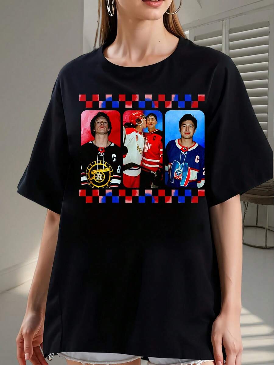 "Heated Rivalry We're Going To The Cottage" T-Shirt, Hudson Williams Connor Storrie T-Shirt, Unisex T-Shirt, Hockey Jersey, Gift For Movie Lovers (3( Printed T-Shirt 2250 - Made Of Pure Cotton, It Is Soft And Breathable, Suitable For Both Men And Women. It Is A Casual Shirt Suitable For All Seasons And A Stylish Souvenir. It Is Suitable For Everyday Wear, Urban Fashion Enthusiasts, And Music Lovers. - Black - View 1