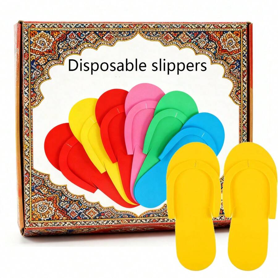 24 Pairs Disposable Foam Pedicure Slippers - Unscented Universal Flip Flops, Suitable For Foot Care, Nail Salons, Spas, Showers, And Beaches. - Multicolor - View 1